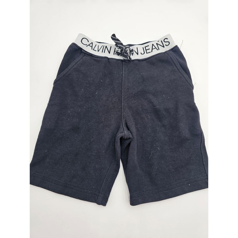 Calvin Klein Boy's Size XS 5/6 Black Shorts with White Name Waist Band